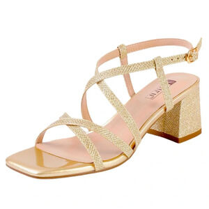 New Strappy Heels Chunky Block Square Toe Heels Wedding Prom Bride Bridal Dance